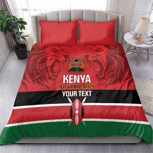 Custom Kenya Football Bedding Set Go Harambee Stars African Pattern