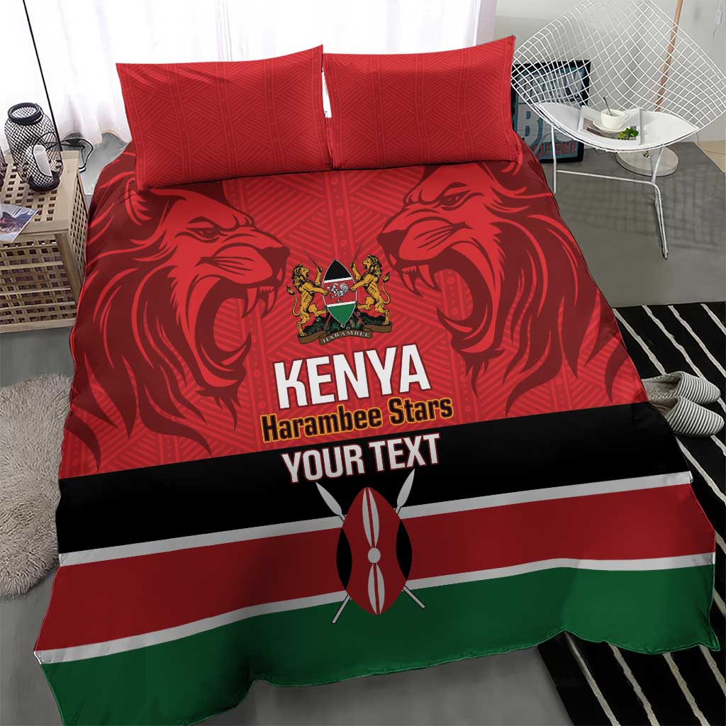 Custom Kenya Football Bedding Set Go Harambee Stars African Pattern