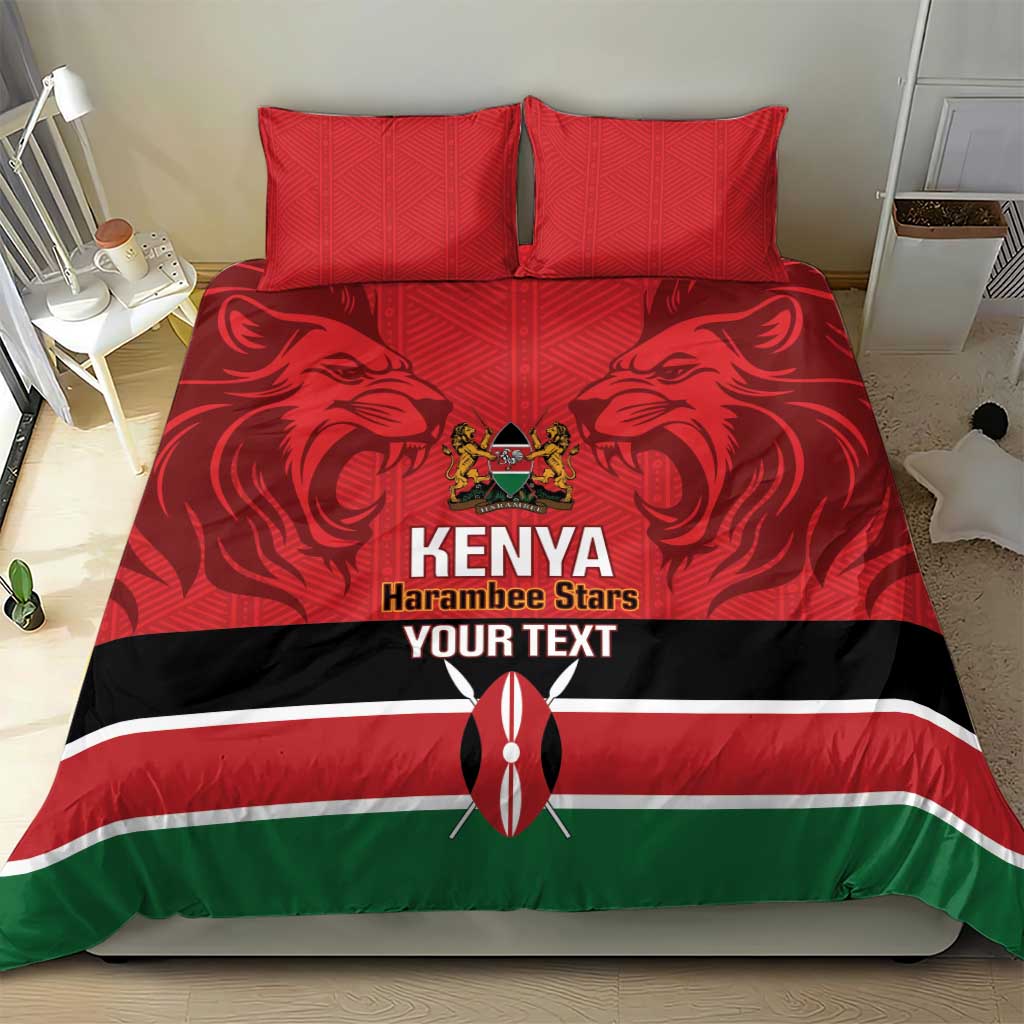 Custom Kenya Football Bedding Set Go Harambee Stars African Pattern