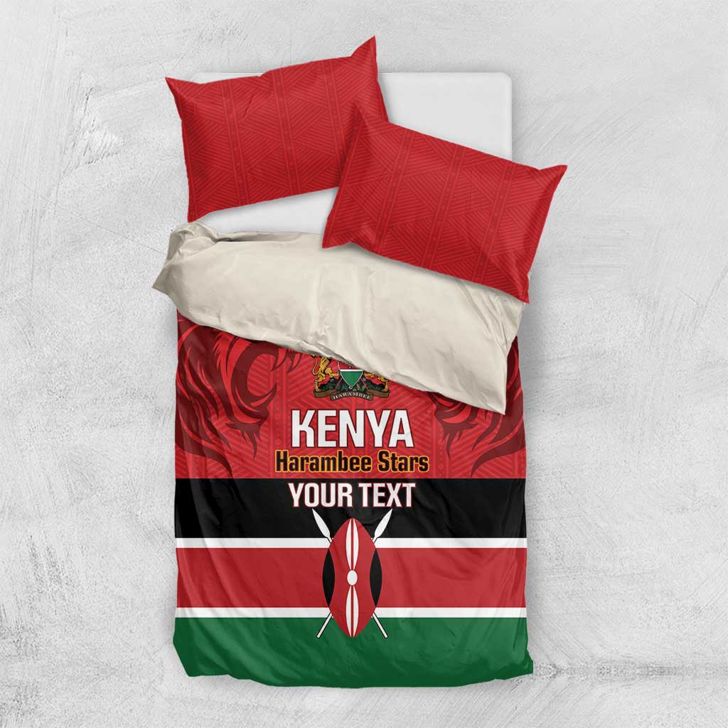 Custom Kenya Football Bedding Set Go Harambee Stars African Pattern