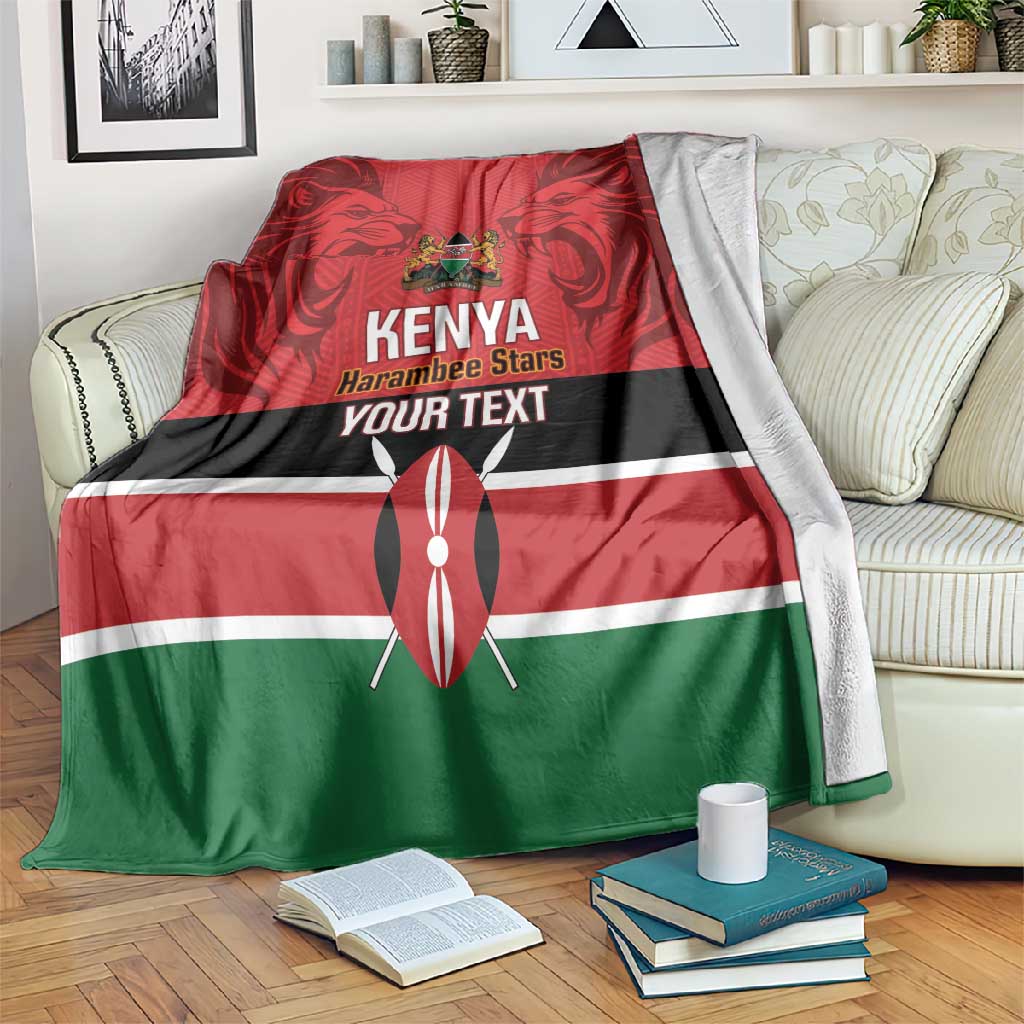 Custom Kenya Football Blanket Go Harambee Stars African Pattern