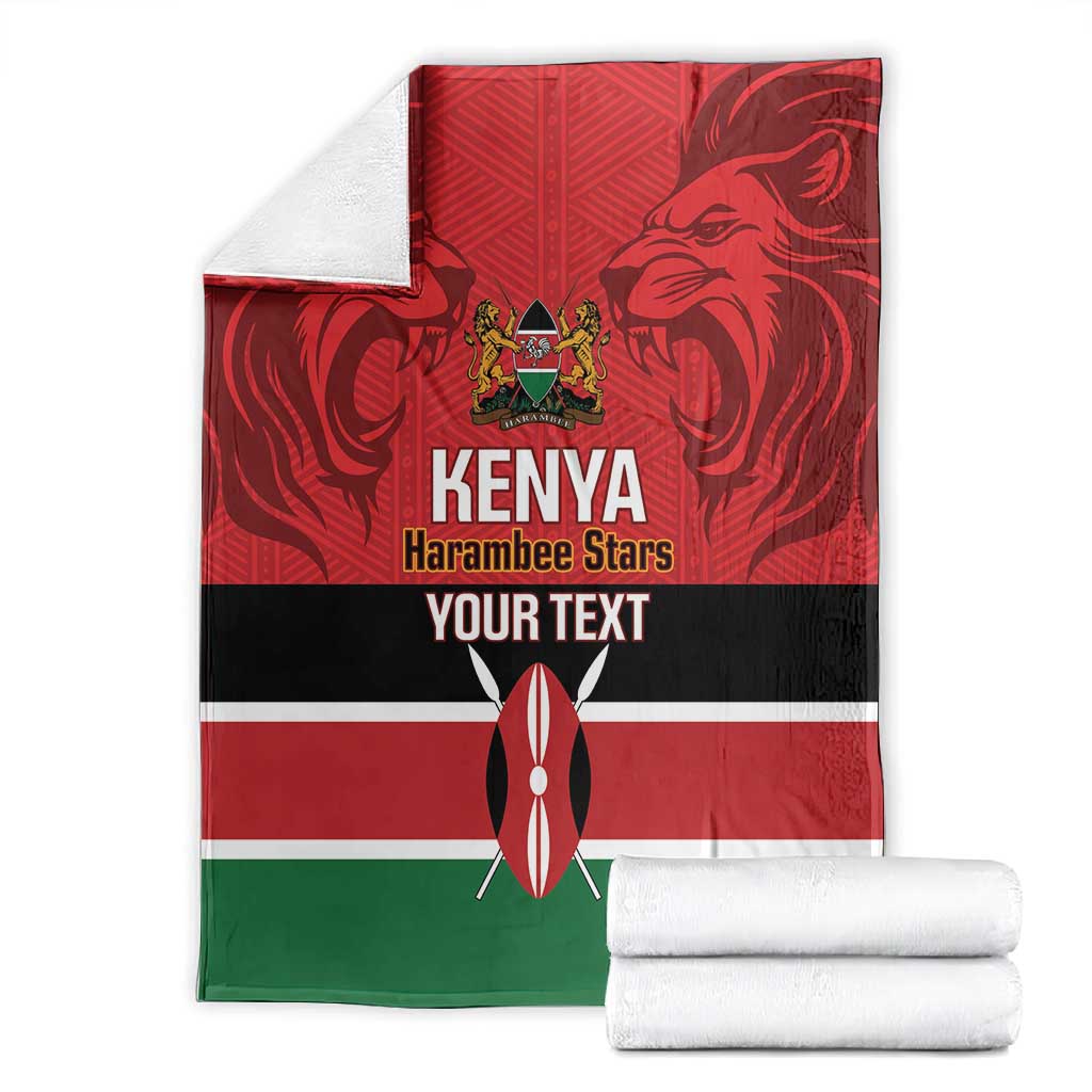 Custom Kenya Football Blanket Go Harambee Stars African Pattern