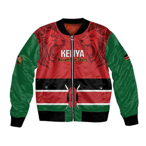Custom Kenya Football Bomber Jacket Go Harambee Stars African Pattern