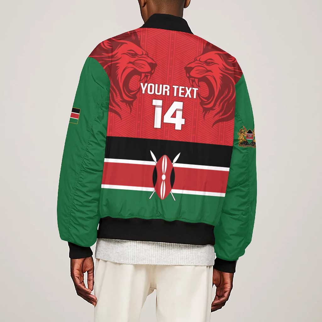 Custom Kenya Football Bomber Jacket Go Harambee Stars African Pattern