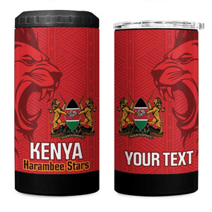 Custom Kenya Football 4 in 1 Can Cooler Tumbler Go Harambee Stars African Pattern