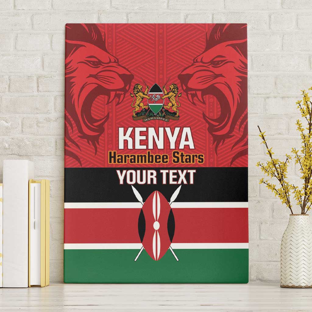 Custom Kenya Football Canvas Wall Art Go Harambee Stars African Pattern