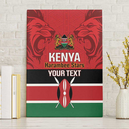 Custom Kenya Football Canvas Wall Art Go Harambee Stars African Pattern