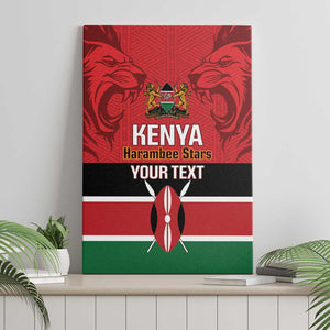 Custom Kenya Football Canvas Wall Art Go Harambee Stars African Pattern