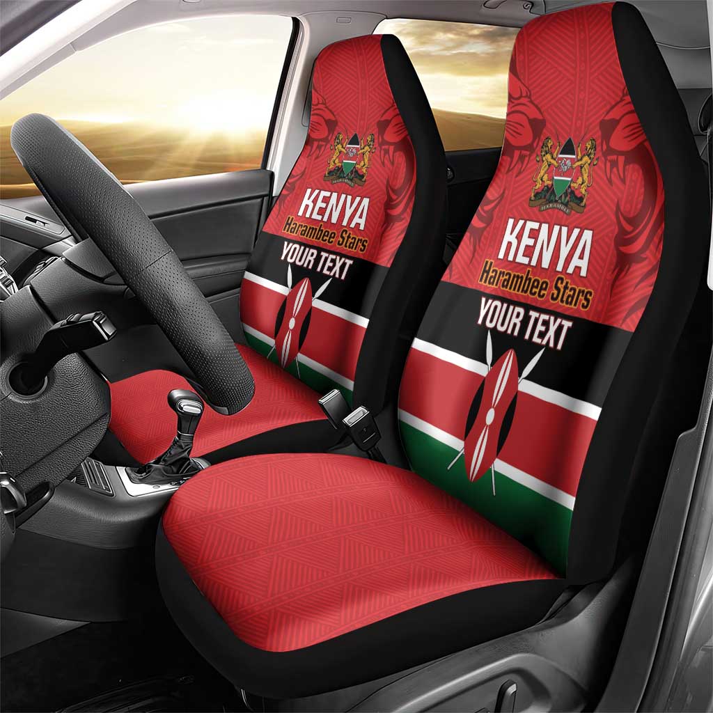 Custom Kenya Football Car Seat Cover Go Harambee Stars African Pattern