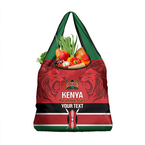 Custom Kenya Football Grocery Bag Go Harambee Stars African Pattern