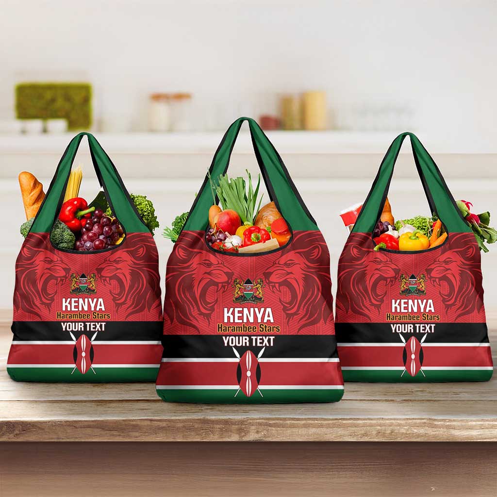 Custom Kenya Football Grocery Bag Go Harambee Stars African Pattern