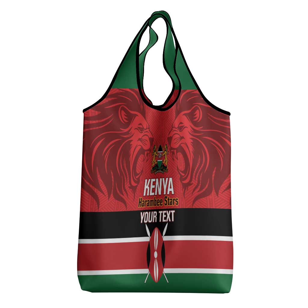 Custom Kenya Football Grocery Bag Go Harambee Stars African Pattern