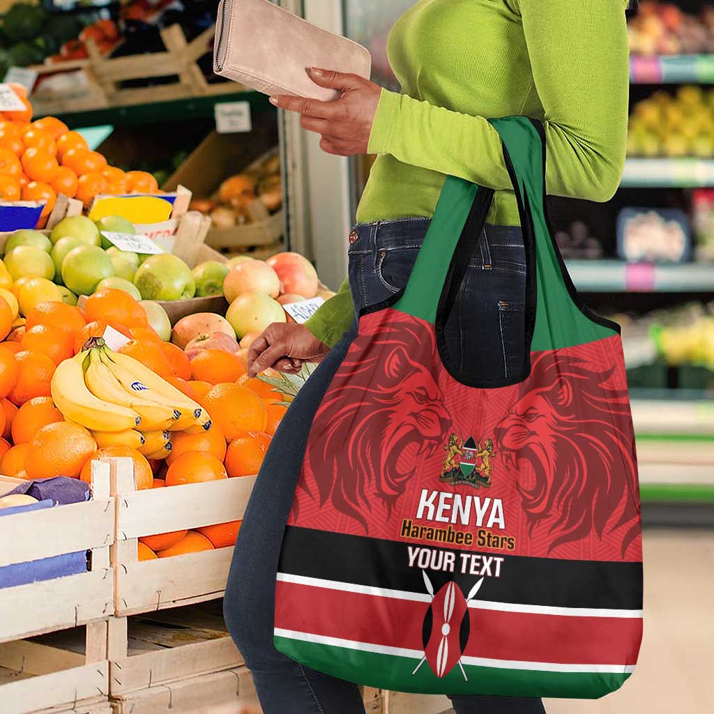 Custom Kenya Football Grocery Bag Go Harambee Stars African Pattern
