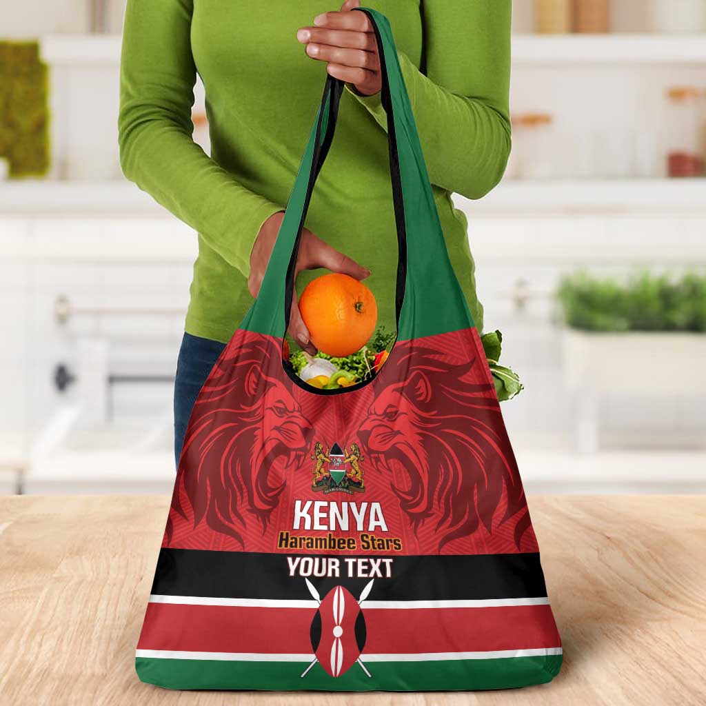 Custom Kenya Football Grocery Bag Go Harambee Stars African Pattern