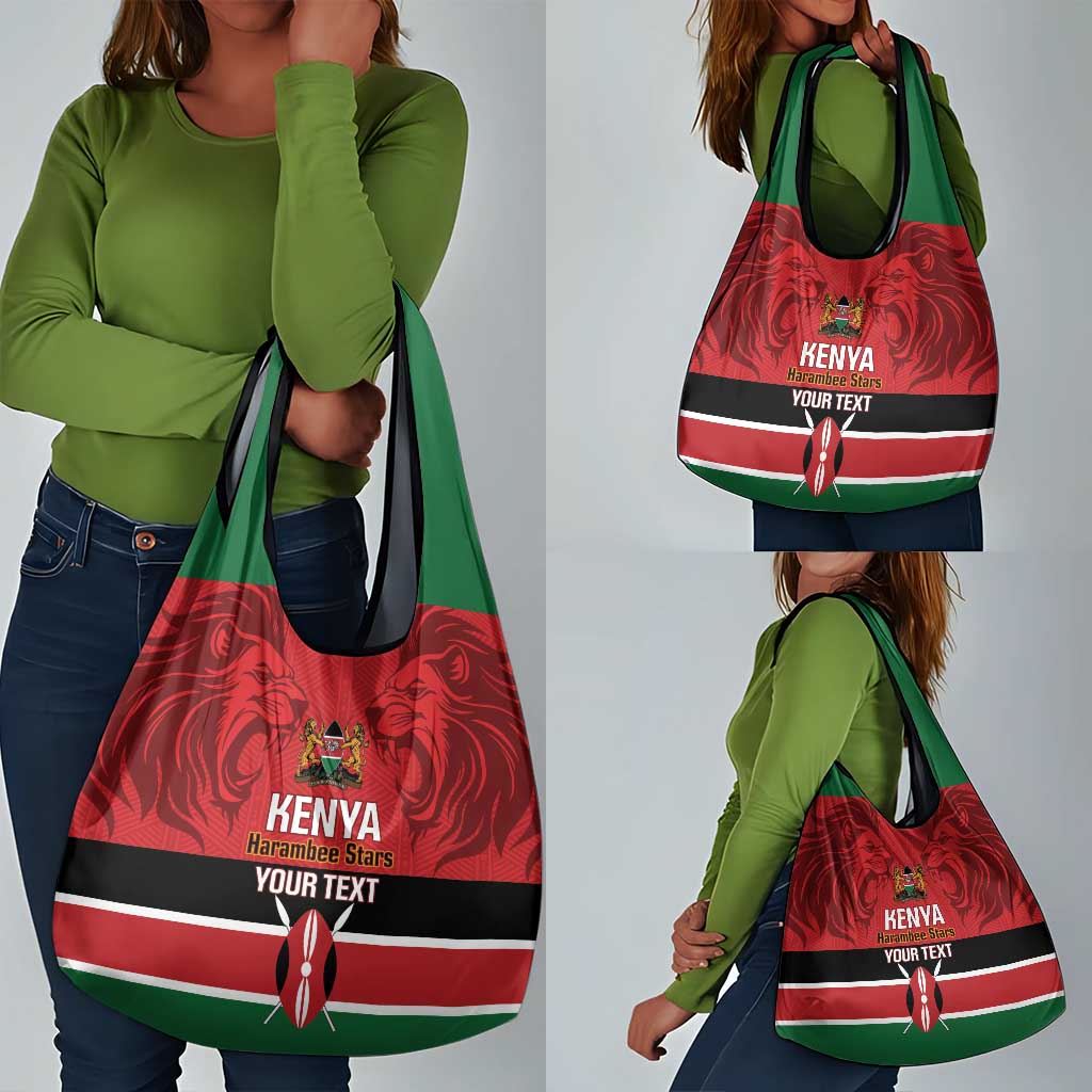 Custom Kenya Football Grocery Bag Go Harambee Stars African Pattern