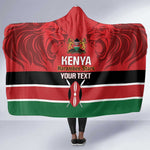 Custom Kenya Football Hooded Blanket Go Harambee Stars African Pattern
