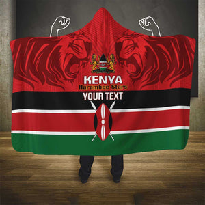 Custom Kenya Football Hooded Blanket Go Harambee Stars African Pattern