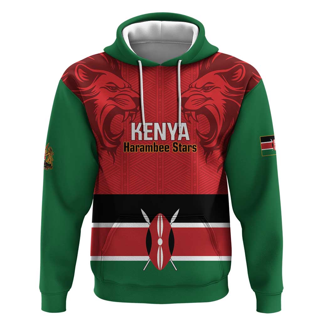 Custom Kenya Football Hoodie Go Harambee Stars African Pattern