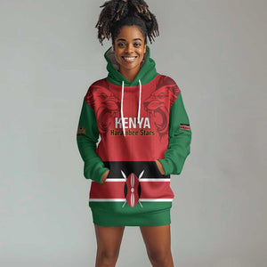 Custom Kenya Football Hoodie Dress Go Harambee Stars African Pattern