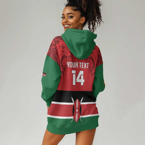 Custom Kenya Football Hoodie Dress Go Harambee Stars African Pattern