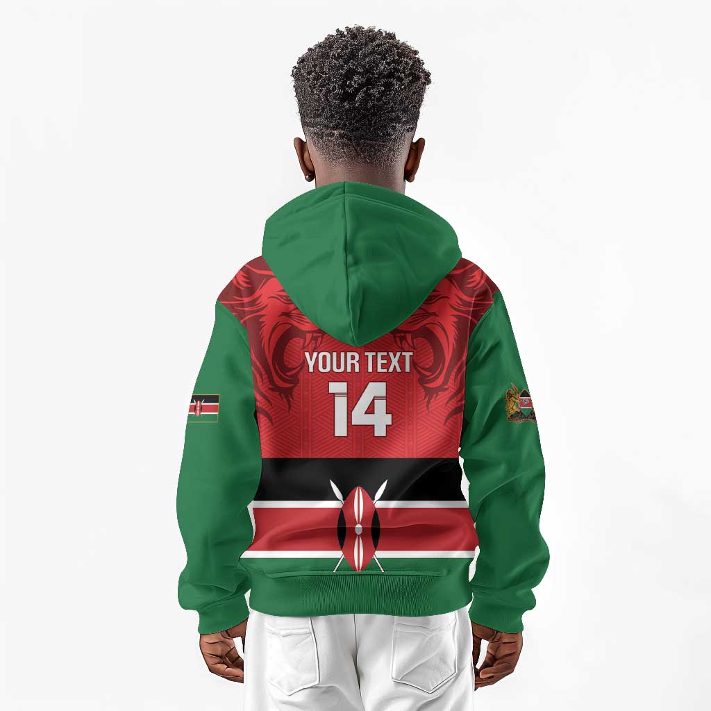 Custom Kenya Football Kid Hoodie Go Harambee Stars African Pattern