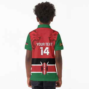 Custom Kenya Football Kid Polo Shirt Go Harambee Stars African Pattern