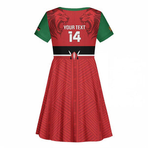 Custom Kenya Football Kid Short Sleeve Dress Go Harambee Stars African Pattern