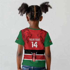 Custom Kenya Football Kid T shirt Go Harambee Stars African Pattern
