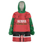 Custom Kenya Football Kid Wearable Blanket Hoodie Go Harambee Stars African Pattern