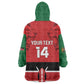 Custom Kenya Football Kid Wearable Blanket Hoodie Go Harambee Stars African Pattern