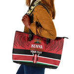Custom Kenya Football Leather Tote Bag Go Harambee Stars African Pattern