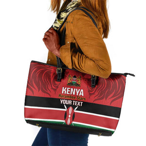 Custom Kenya Football Leather Tote Bag Go Harambee Stars African Pattern
