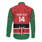 Custom Kenya Football Long Sleeve Button Shirt Go Harambee Stars African Pattern