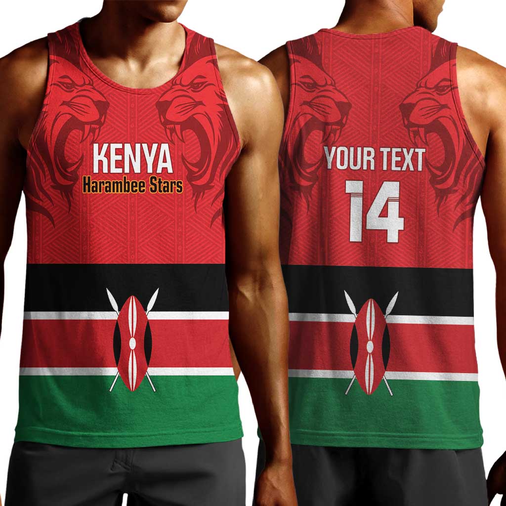 Custom Kenya Football Men Tank Top Go Harambee Stars African Pattern