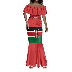 Custom Kenya Football Mermaid Dress Go Harambee Stars African Pattern