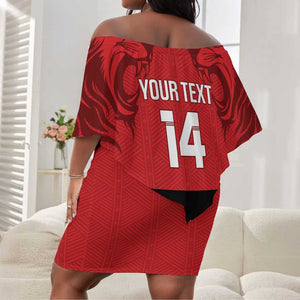 Custom Kenya Football Off Shoulder Short Dress Go Harambee Stars African Pattern