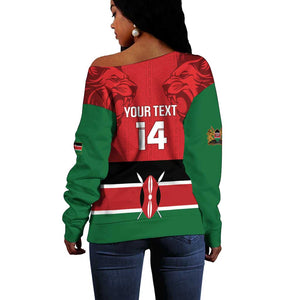 Custom Kenya Football Off Shoulder Sweater Go Harambee Stars African Pattern