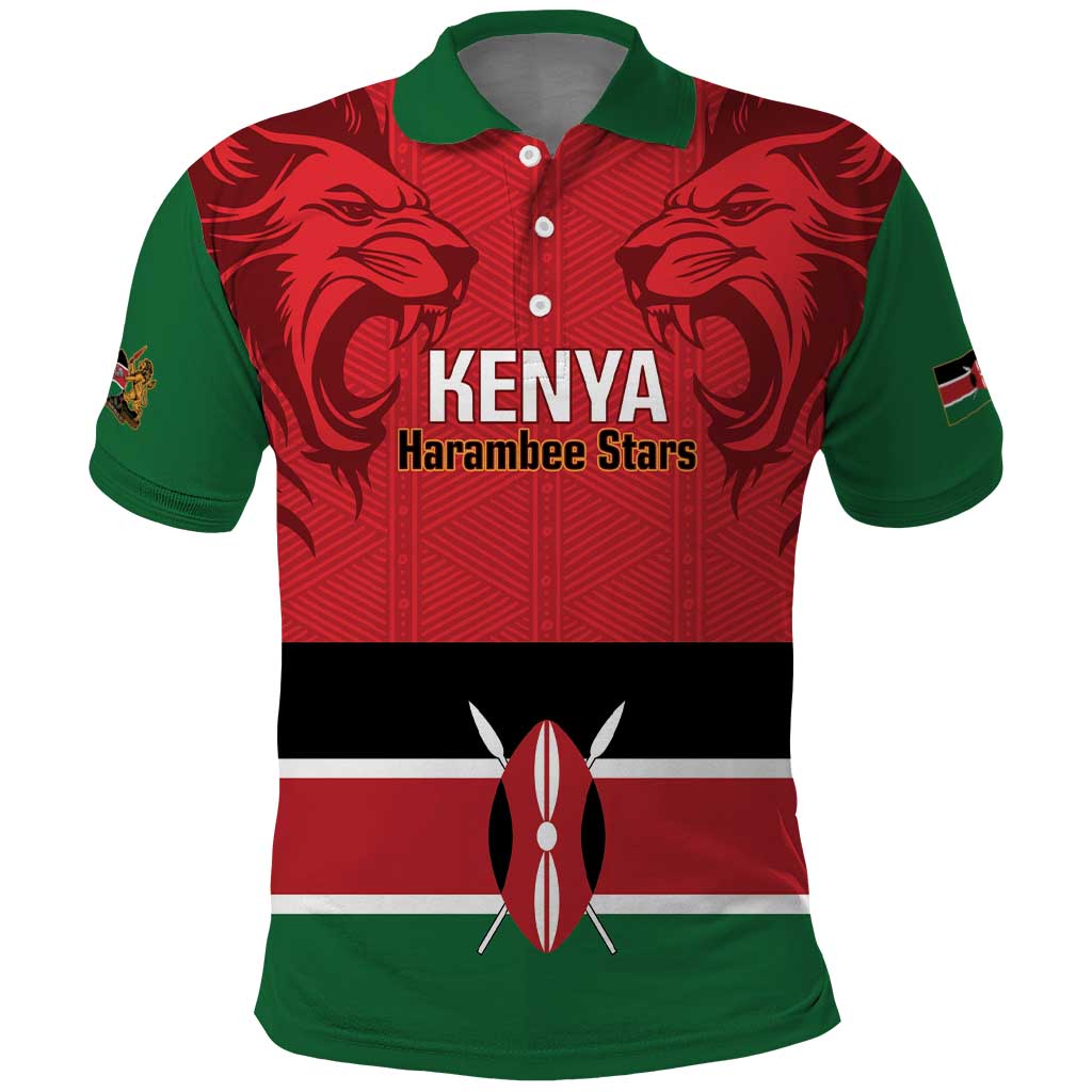 Custom Kenya Football Polo Shirt Go Harambee Stars African Pattern