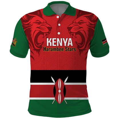 Custom Kenya Football Polo Shirt Go Harambee Stars African Pattern