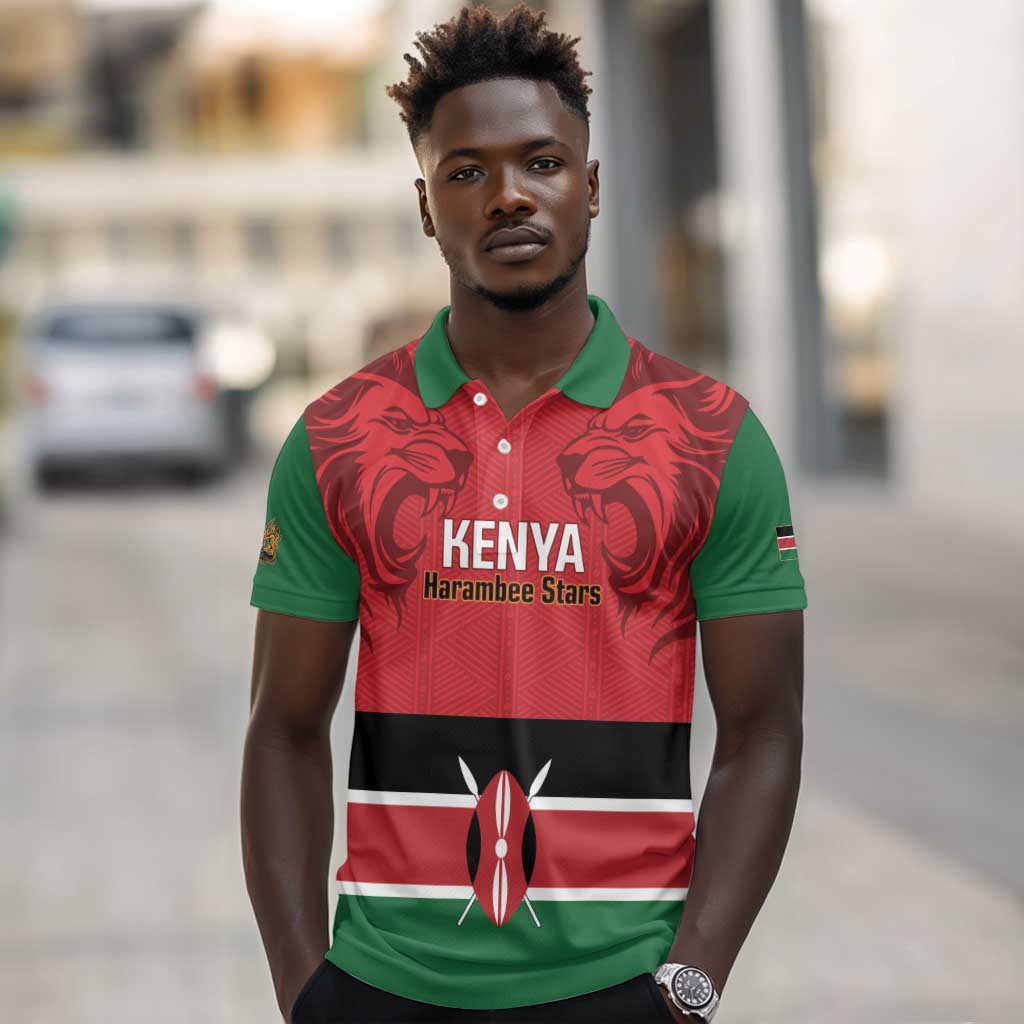 Custom Kenya Football Polo Shirt Go Harambee Stars African Pattern