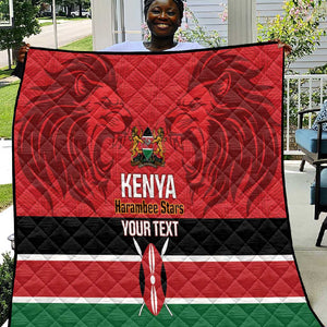 Custom Kenya Football Quilt Go Harambee Stars African Pattern