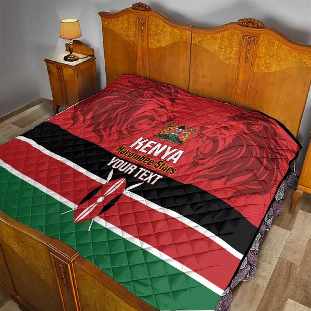 Custom Kenya Football Quilt Go Harambee Stars African Pattern