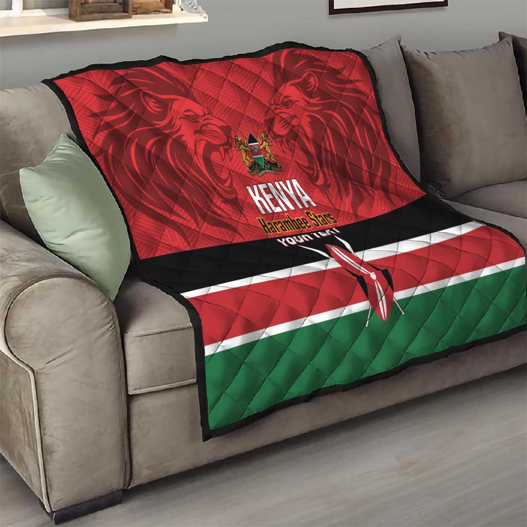 Custom Kenya Football Quilt Go Harambee Stars African Pattern