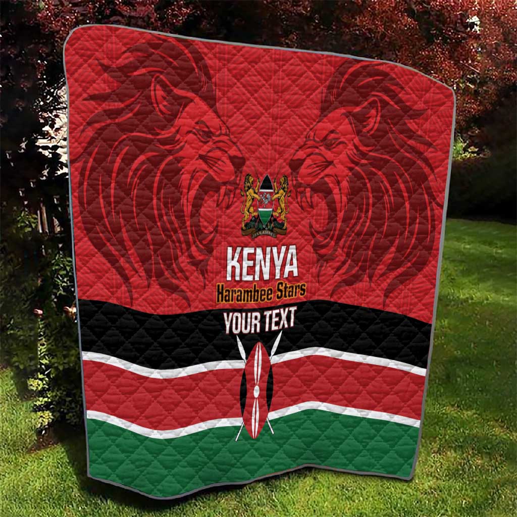 Custom Kenya Football Quilt Go Harambee Stars African Pattern