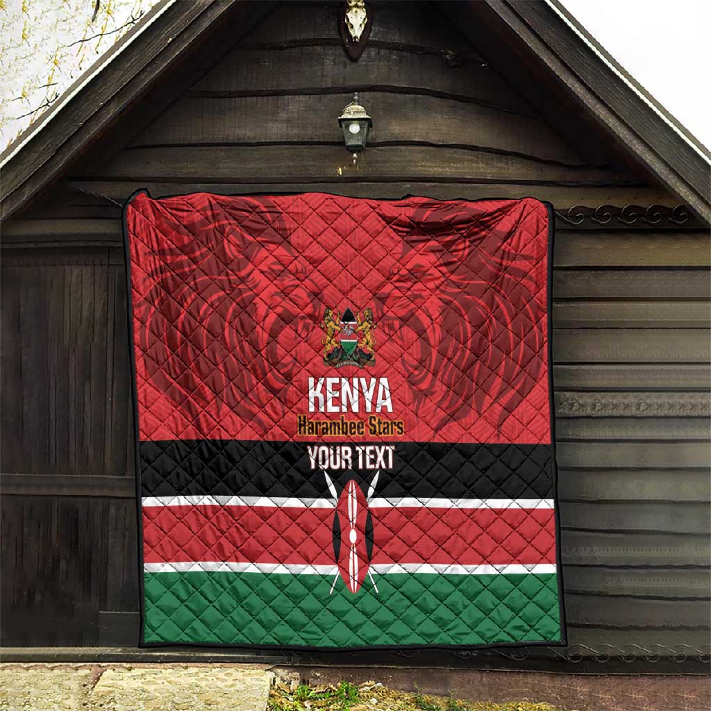 Custom Kenya Football Quilt Go Harambee Stars African Pattern