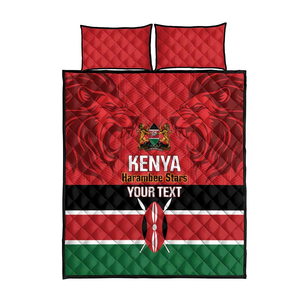 Custom Kenya Football Quilt Bed Set Go Harambee Stars African Pattern
