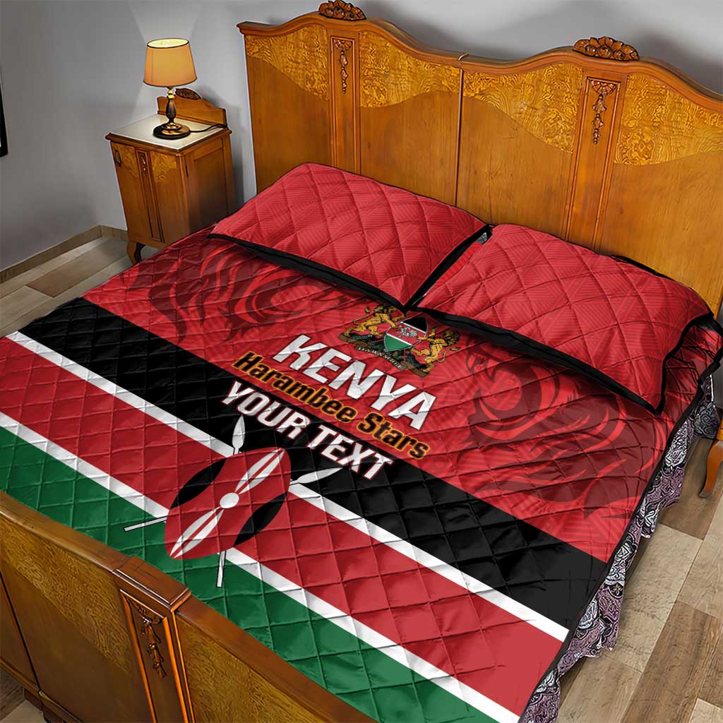 Custom Kenya Football Quilt Bed Set Go Harambee Stars African Pattern