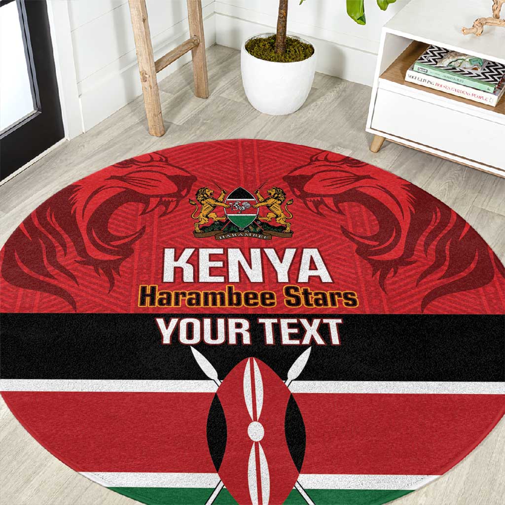 Custom Kenya Football Round Carpet Go Harambee Stars African Pattern