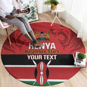 Custom Kenya Football Round Carpet Go Harambee Stars African Pattern