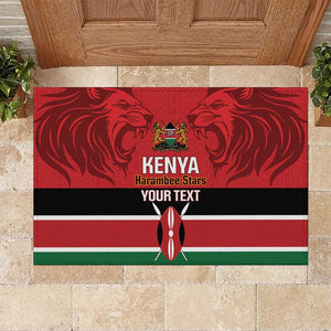 Custom Kenya Football Rubber Doormat Go Harambee Stars African Pattern